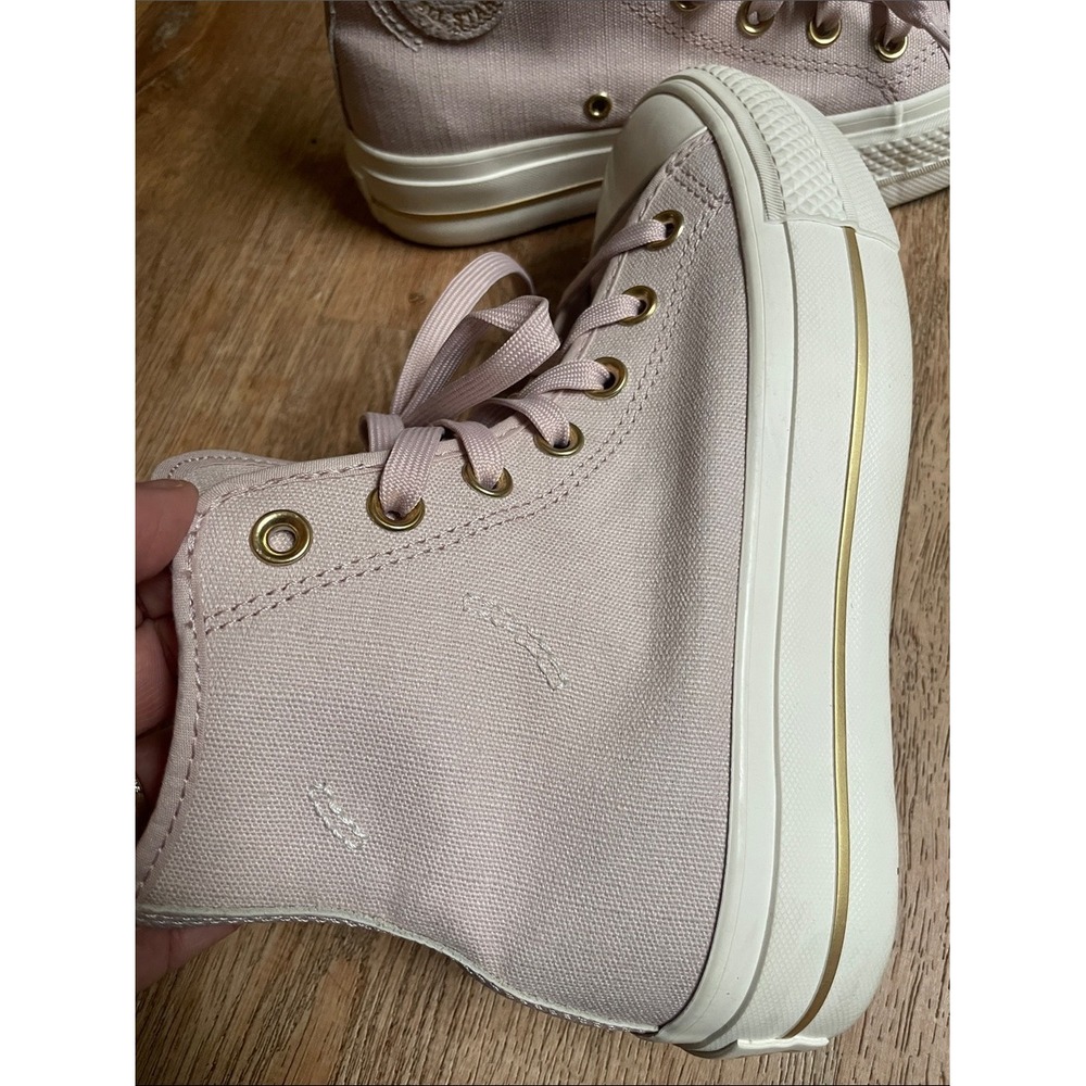 Converse Chuck Taylor All Star Lift High Top Pink Gold Platform Sneakers A10431C - Picture 9 of 13